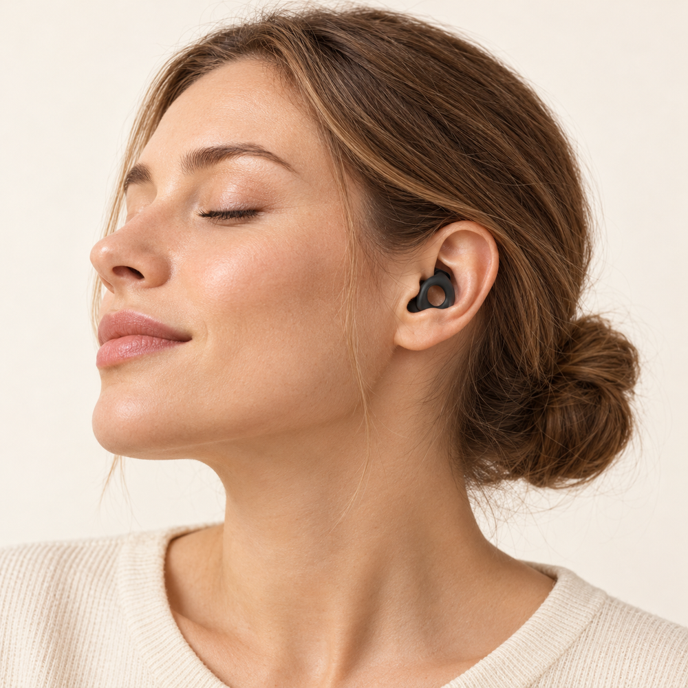 Woman resting with Elvira Earplug