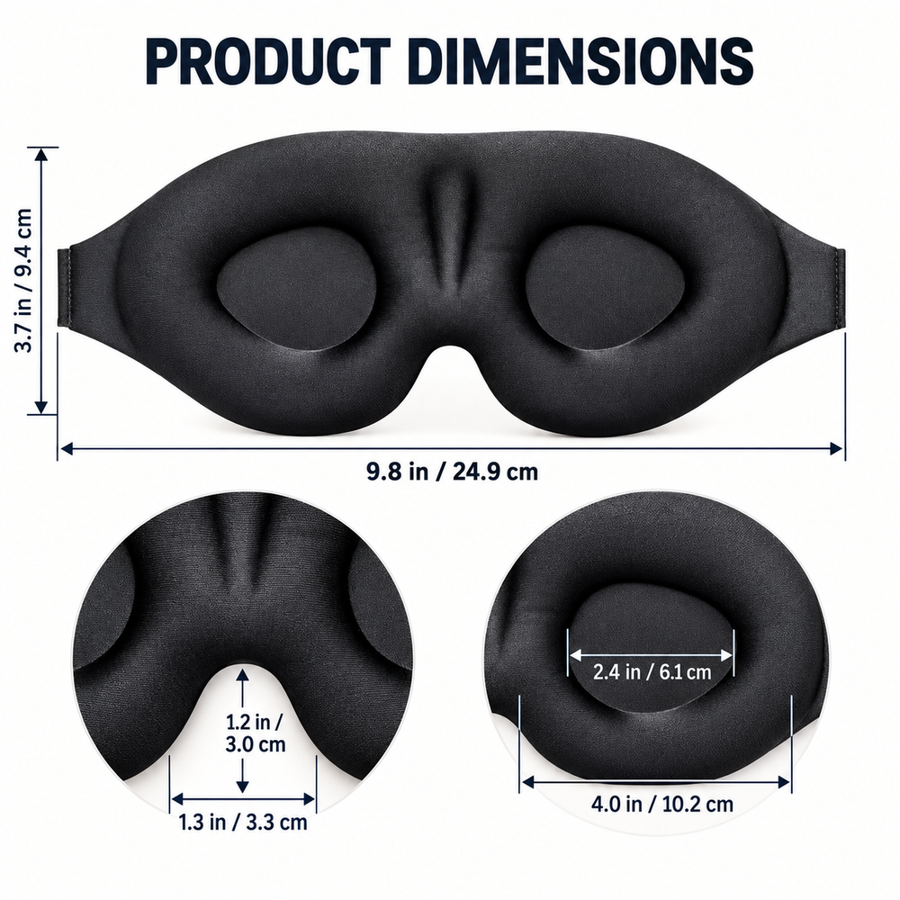 Elvira Sleep Mask dimensions